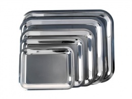 Tálca, szögletes, rozsdamentes acél, 45x35,5 cm